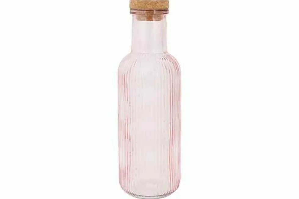 Fles 1 liter met kurk Raya Roze
