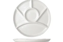 Fonduebord Wit 24,5 cm 6 vakken