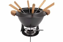 Fondueset zwart 6 personen Aspen gietijzer