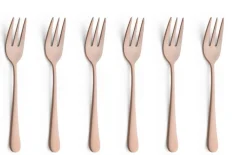 Gebaksvorkjes set van 6 Austin Vintage koper Amefa