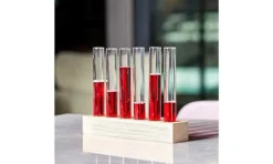 Glaasjes met houten standaard set van 6
