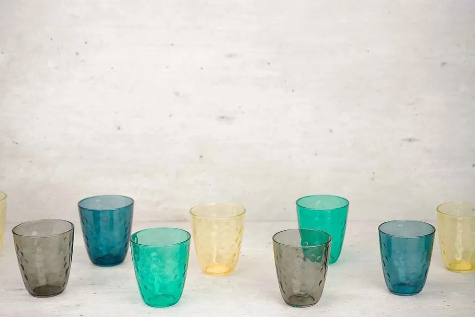 Glas 31 cl Concepto Bulle Pepite blauw
