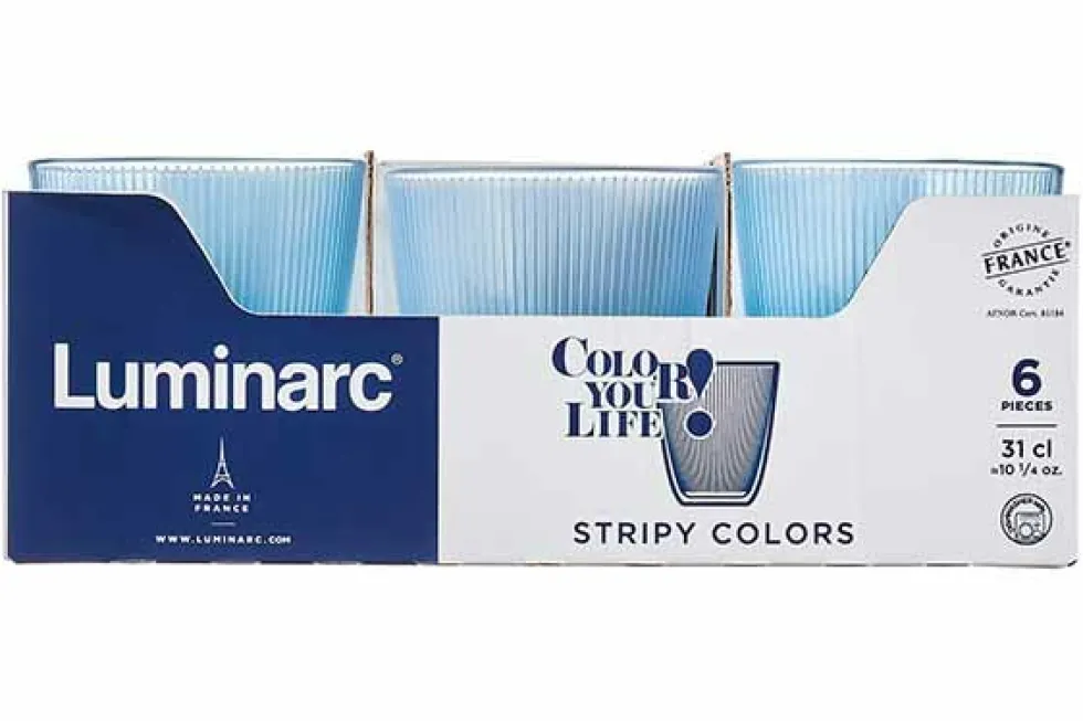 Glas 31 cl Concepto Stripy blauw