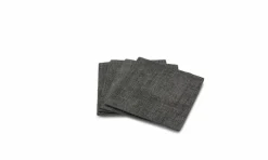 Glasonderzetter 10 cm grijs leer Table Top set van 4