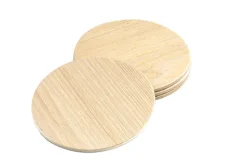 Glasonderzetters set van 4 van hout rond