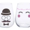 Glazen Mr and Mrs 47CL set van 2