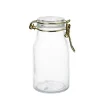 Glazen potje mini 6x11 cm met deksel rond goud