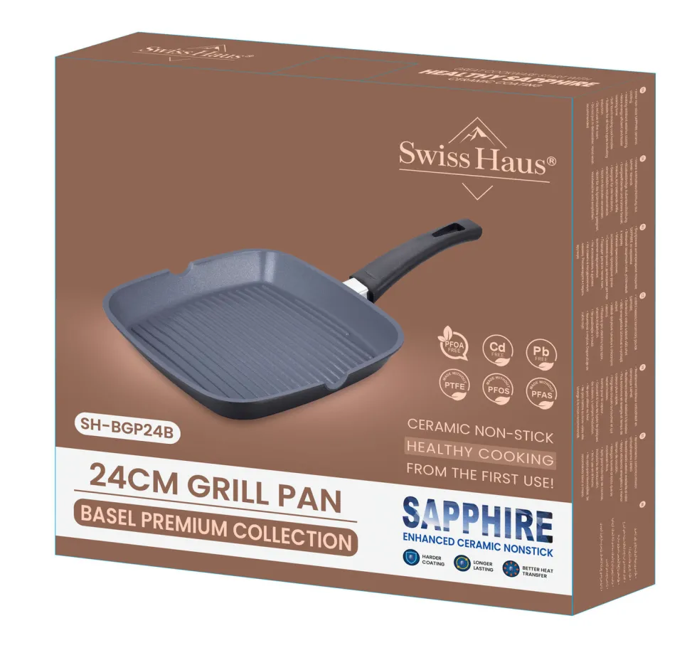 Grillpan 24 cm marmeren coating
