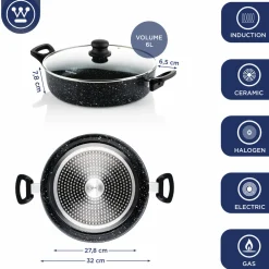Hapjespan 32 cm Black Marble Westinghouse