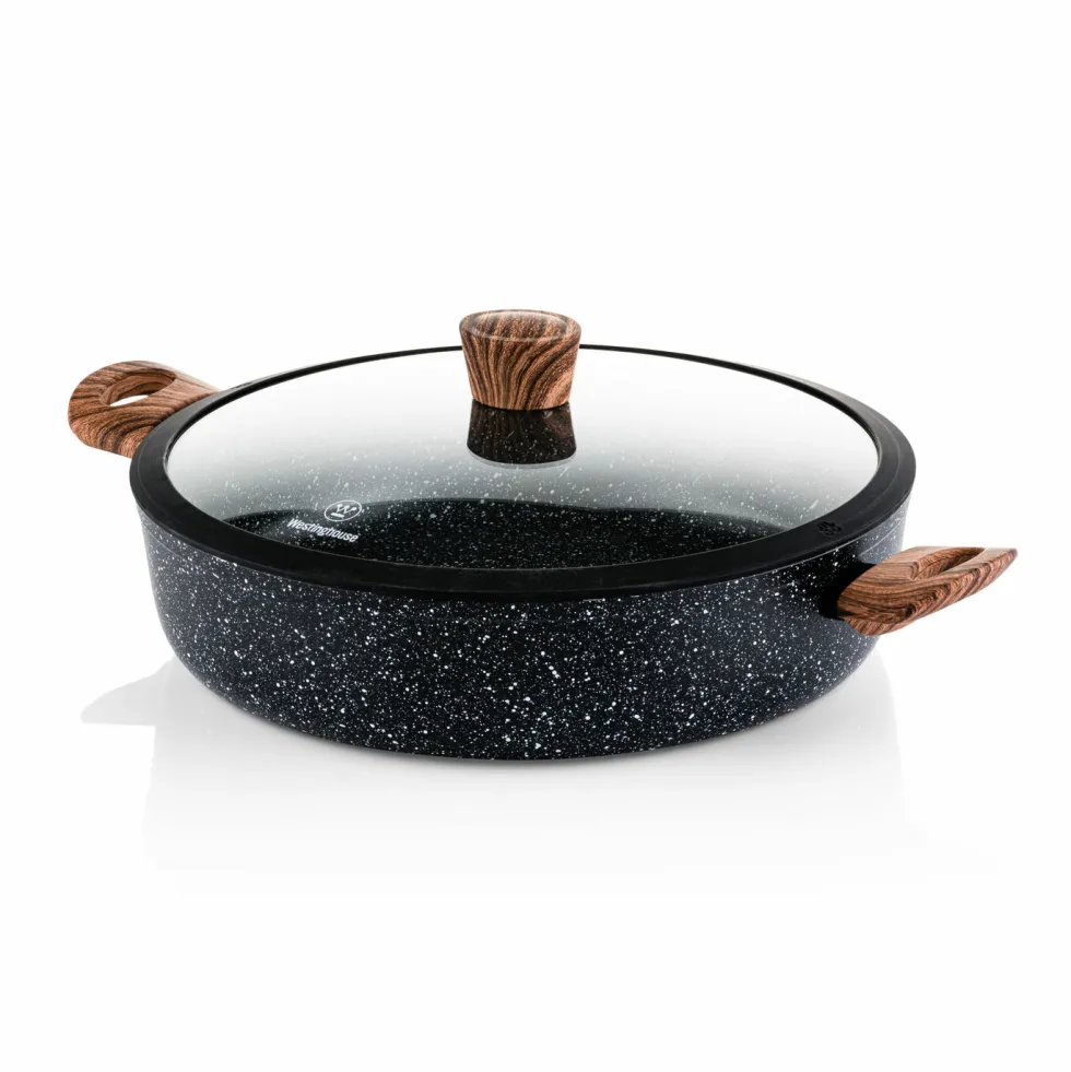 Hapjespan 32 cm Black Marble Wood Westinghouse