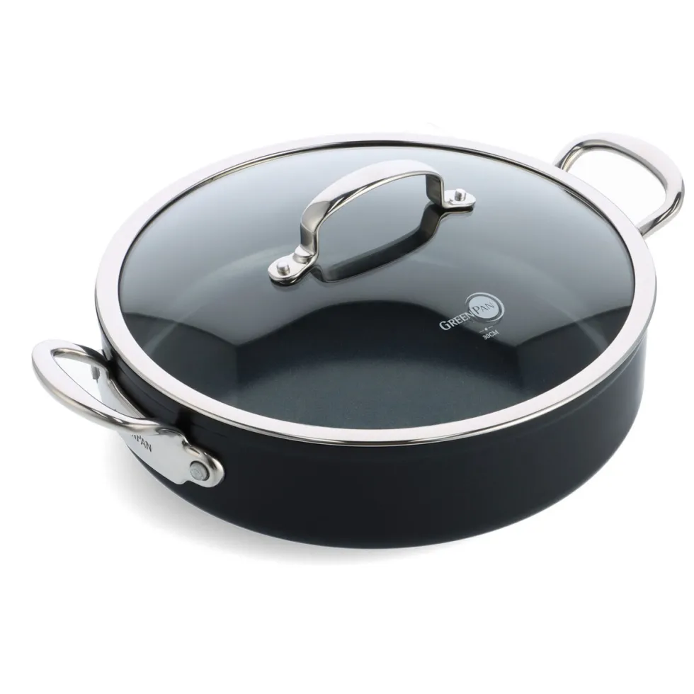 Hapjespan Greenpan Barcelona Pro 30cm met deksel
