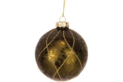 Kerstbal Antique Glitter Gold 8 cm