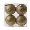 Kerstballen 4 st goud glitter