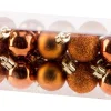 Kerstballen 20 stuks bruin kunststof