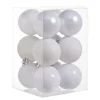 Kerstballen 12 Stuks Kunststof Wit