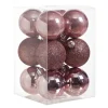 Kerstballen 12 Stuks Kunststof Roze
