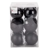 Kerstballen 12 Stuks Kunststof Zwart
