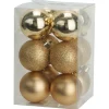 Kerstballen 12 Stuks Kunststof Goud