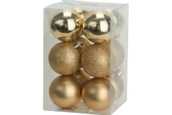 Kerstballen 12 Stuks Kunststof Goud