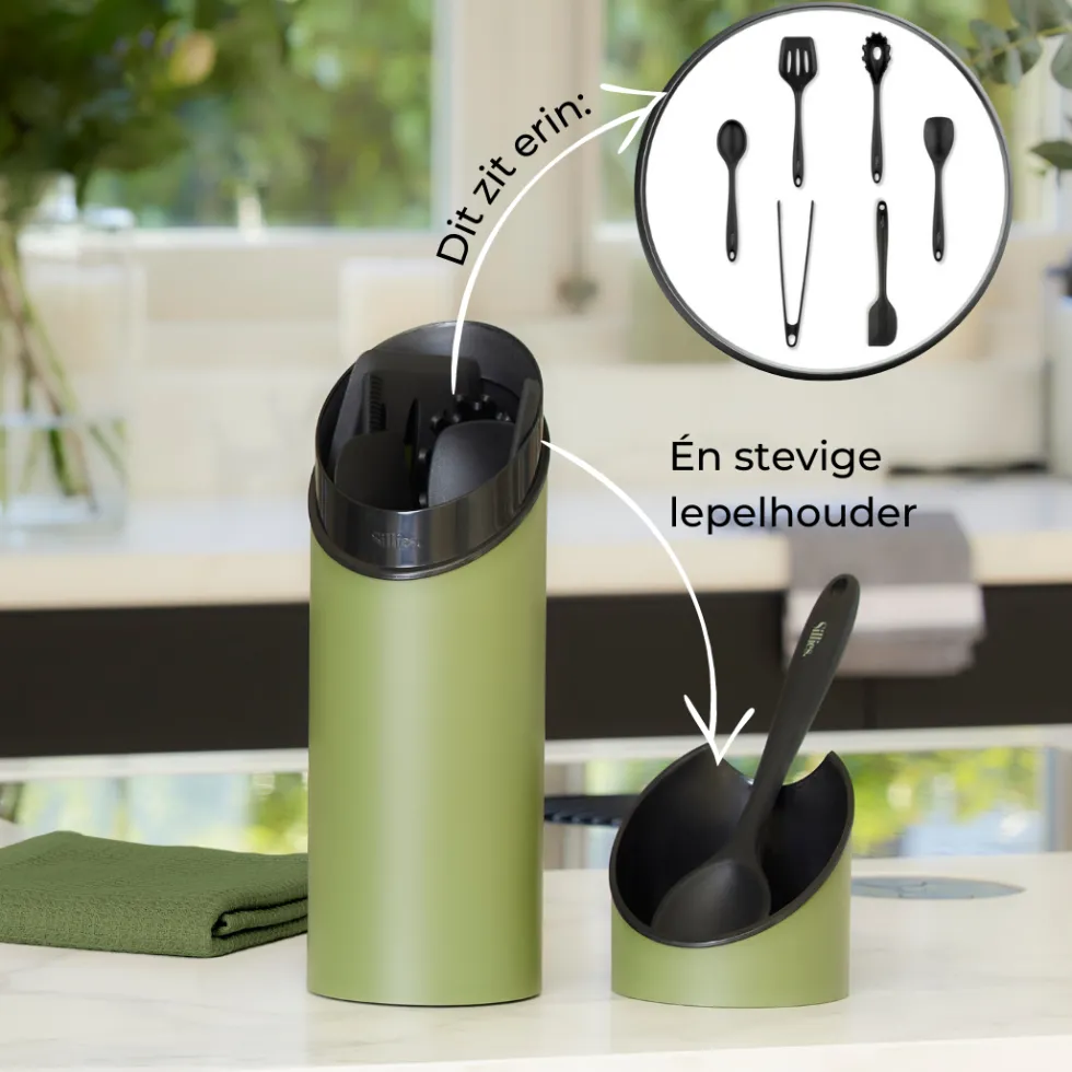Keukentoolset Sillies Tube Groen 8-delig
