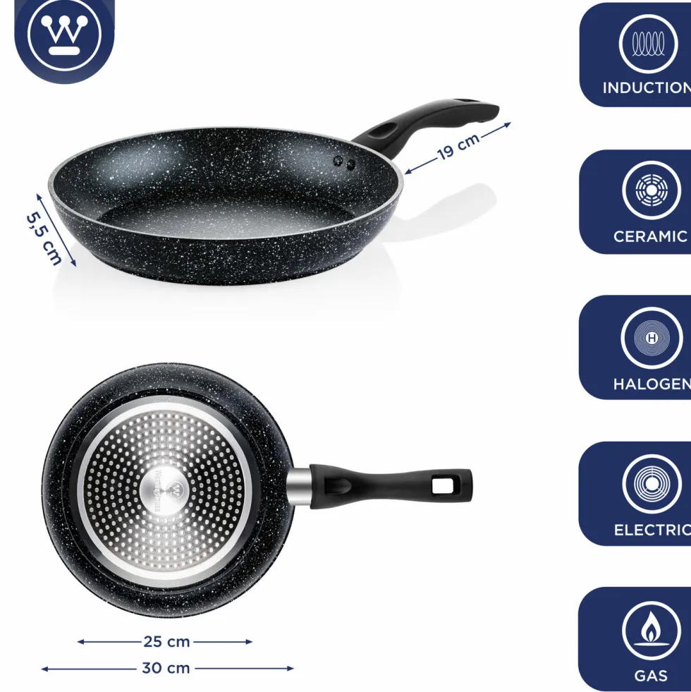 Koekenpan 30 cm Black Marble Westinghouse