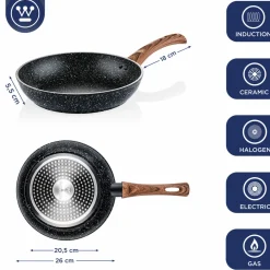Koekenpan 26 cm Black Marble Wood Westinghouse