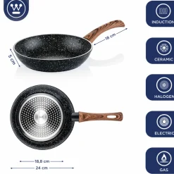Koekenpan 24 cm Black Marble Wood Westinghouse