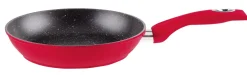 Koekenpan 24 cm marmeren coating rood