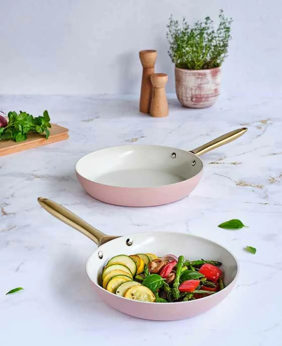 Koekenpannenset 2 delig Elegance roze goud