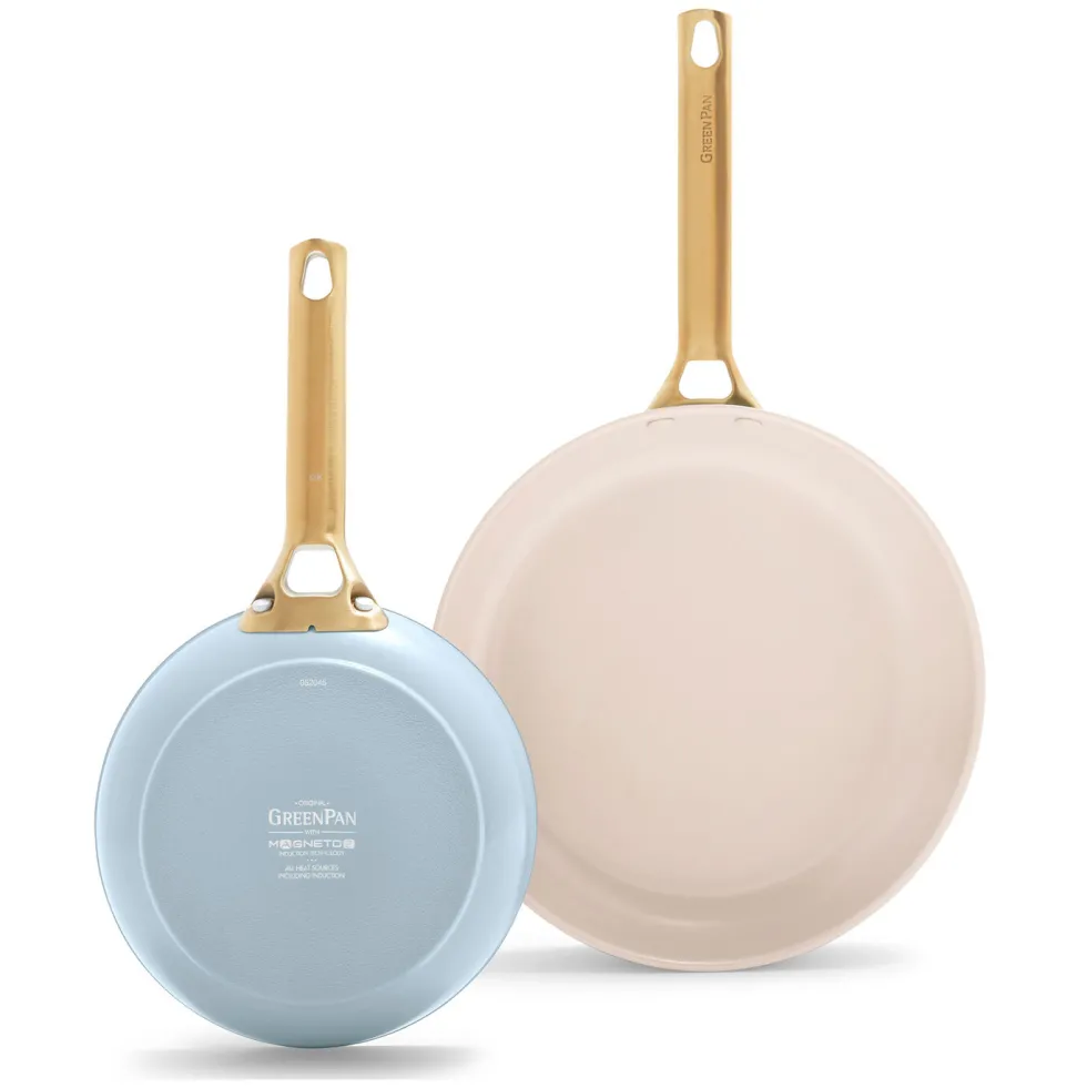Koekenpannenset 2 delig Greenpan Padova Blush Light Blue Gold
