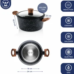Kookpan 24 cm Black Marble Wood Westinghouse