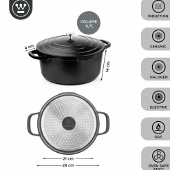 Kookpan 28 cm Zwart Performance Series Inductie Westinghouse