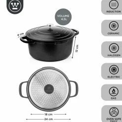 Kookpan 24 cm Zwart Performance Series Inductie Westinghouse