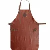 Leren schort bruin rood Accessoires