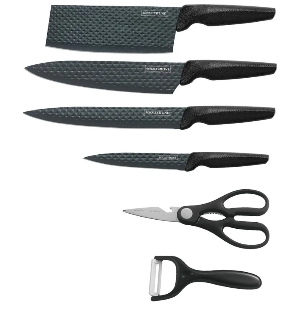 Messenset Non Stick 6 delig zwart