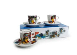 Mokkakopjes met schotels set 6 Josien Broeren