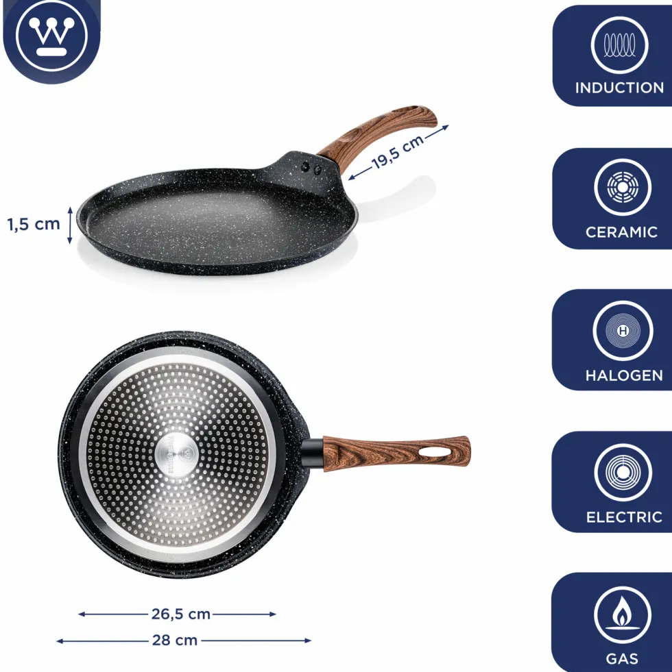 Pannenkoekenpan 28 cm Black Marble Wood Westinghouse
