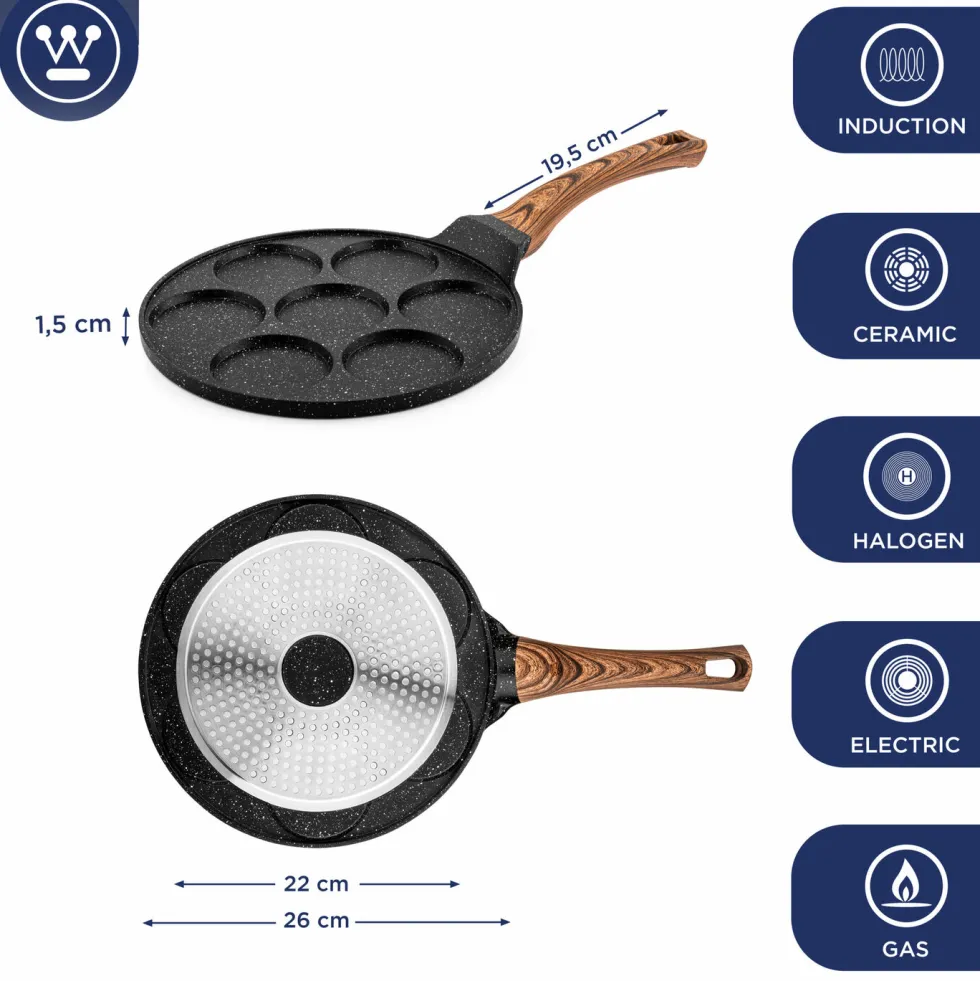 Pannenkoekenpan 26 cm Black Marble Wood Westinghouse