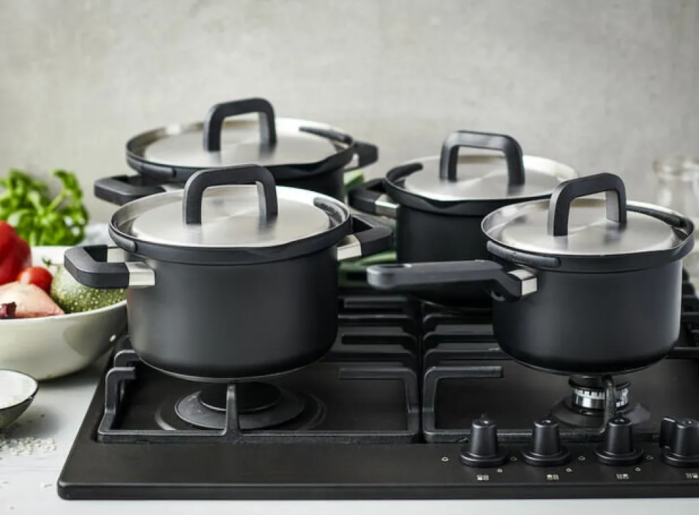 Pannenset 8-delig BK Flow Cool Black