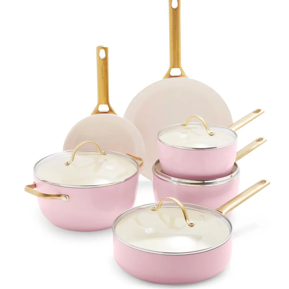 Pannenset 10 delig Greenpan Padova Blush Pink Gold
