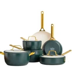 Pannenset 10 delig Greenpan Padova Pine Green Gold