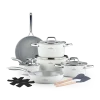 Pannenset keramische coating 14-delig creme