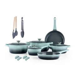 Pannenset keramische coating 17-delig Creuset Olive Green
