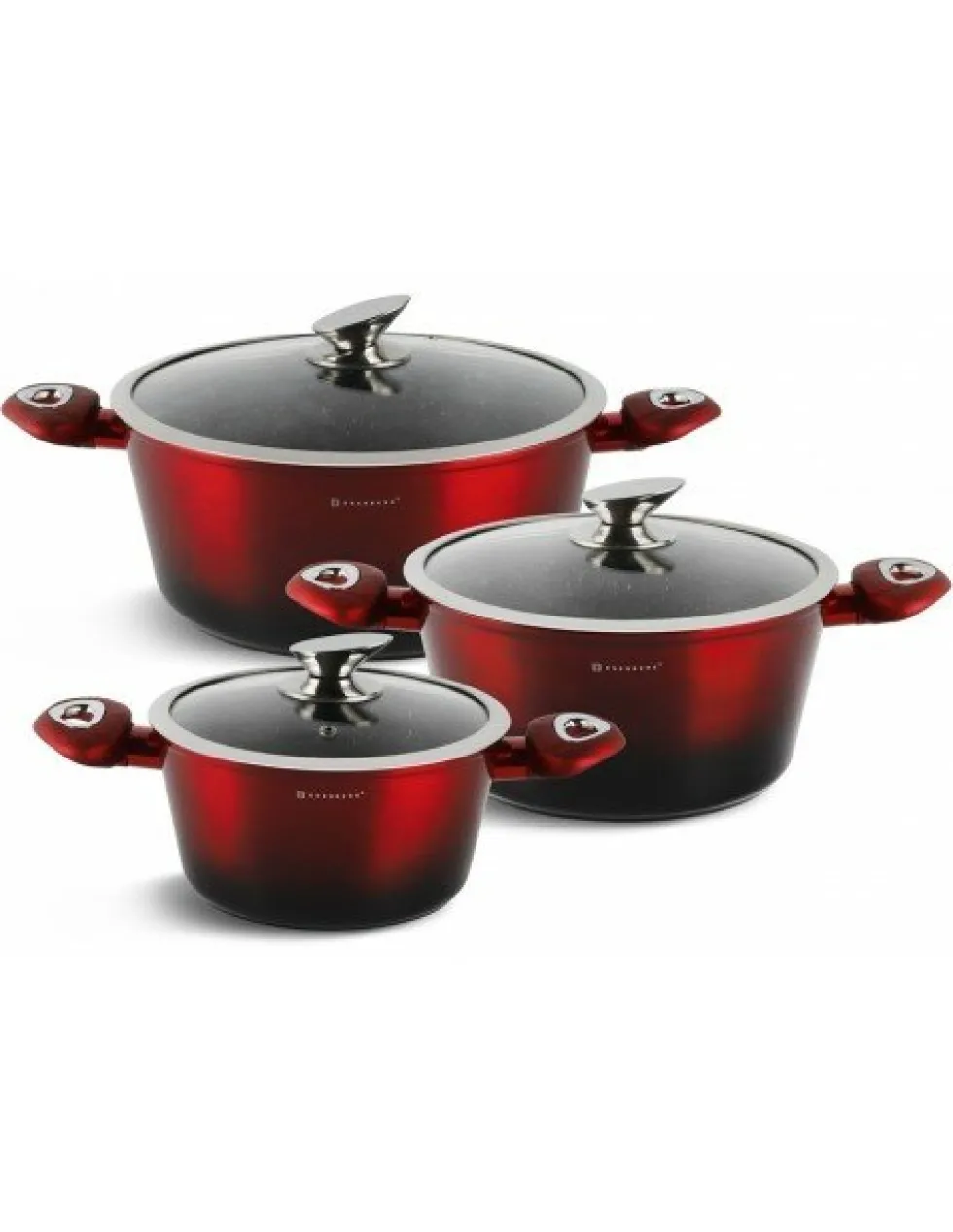 Pannenset Luxe 6-Delig Rood-Zwart-Metallic Edënbërg Red Line