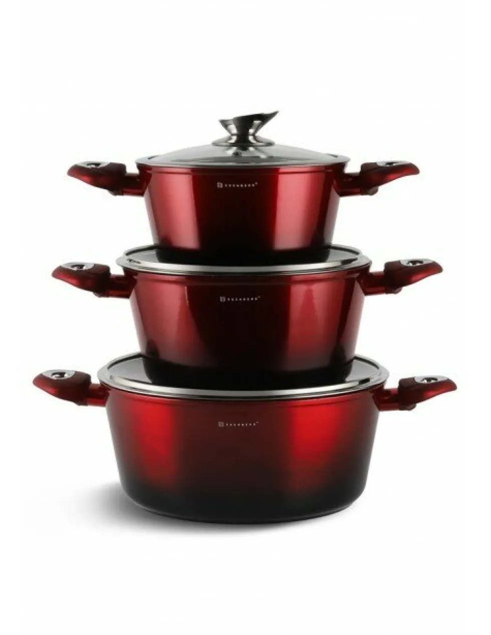 Pannenset Luxe 6-Delig Rood-Zwart-Metallic Edënbërg Red Line