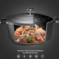 Pannenset marmeren coating 14-delig zwart Creuset Royalty Line