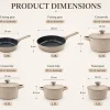 Pannenset marmeren coating 17-delig creme Creuset Swiss-Haus