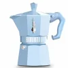 Percolator Moka Express Bialetti lichtblauw 3-kops