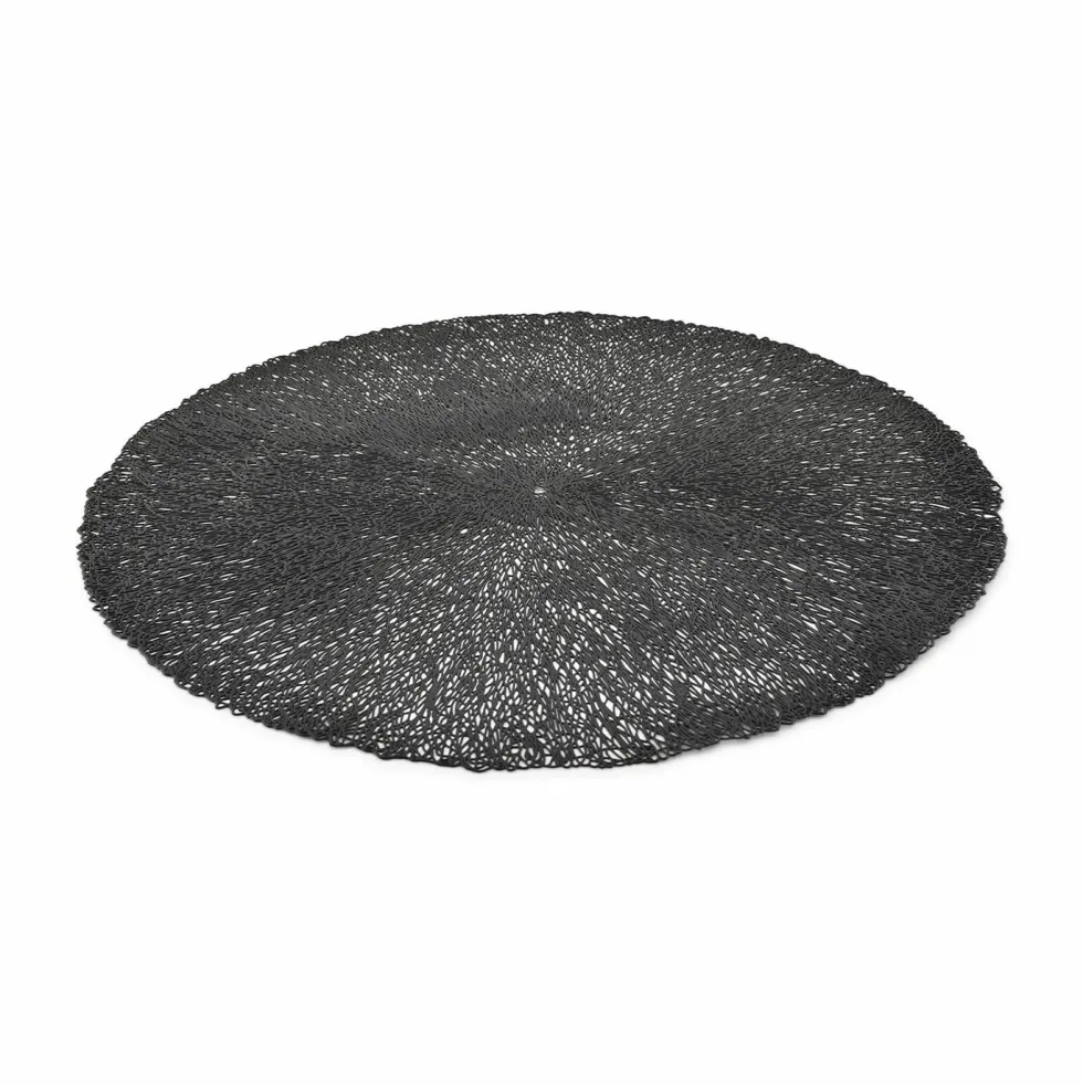 Placemat 38 cm zwart Vene