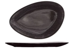 Plat bord driehoekig 21cm Black Granite